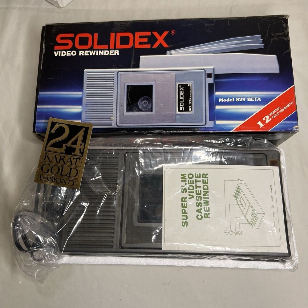 Solidex 829A Beta Betamax Video Tape Cassette Rewinder New In Box